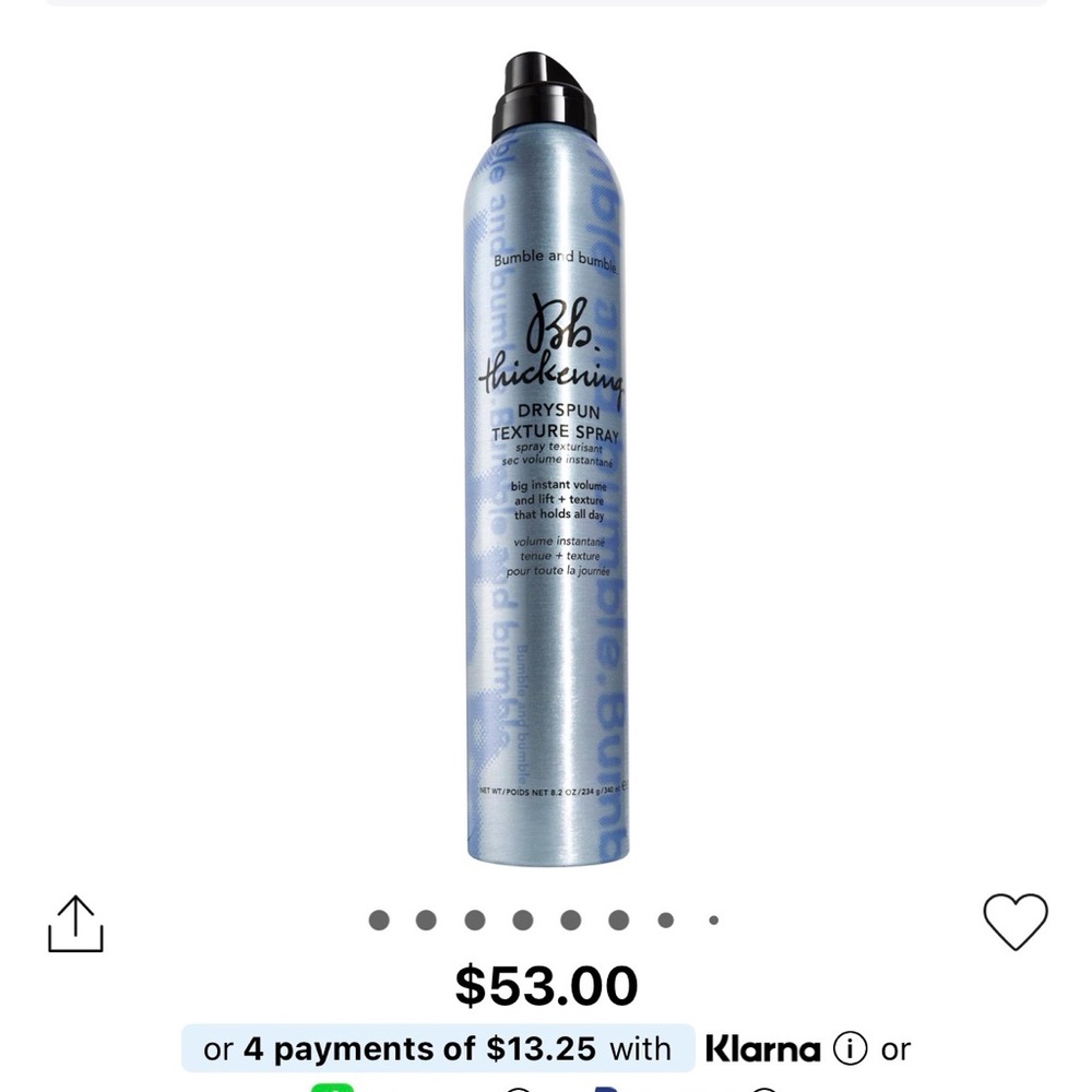 Bumble & Bumble Thickening Dryspun Volume Texture Spray Value Size
